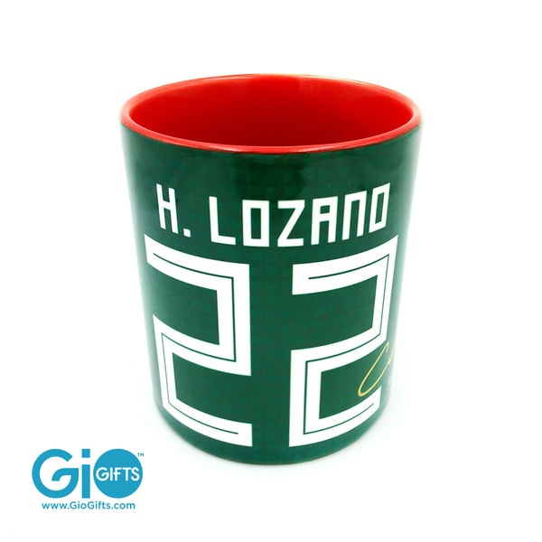 Hirving "Chucky" Lozano, Mexico 2018 World Cup Autographed Mug with Gold Coin - gio-gifts