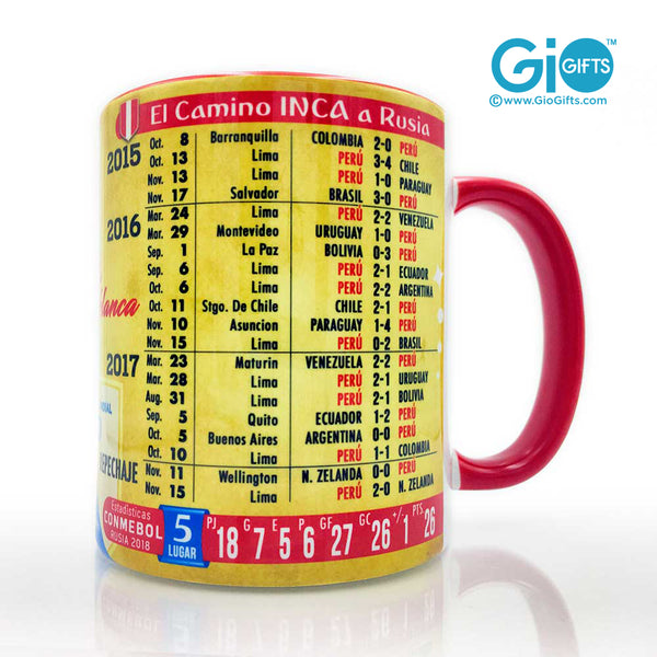 PERU, The Road To The World Cup, Russia 2018 Souvenir Coffee Mug - gio-gifts